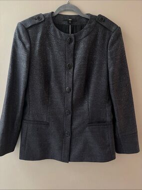 Hugo boss charcoal blazer women's size 8